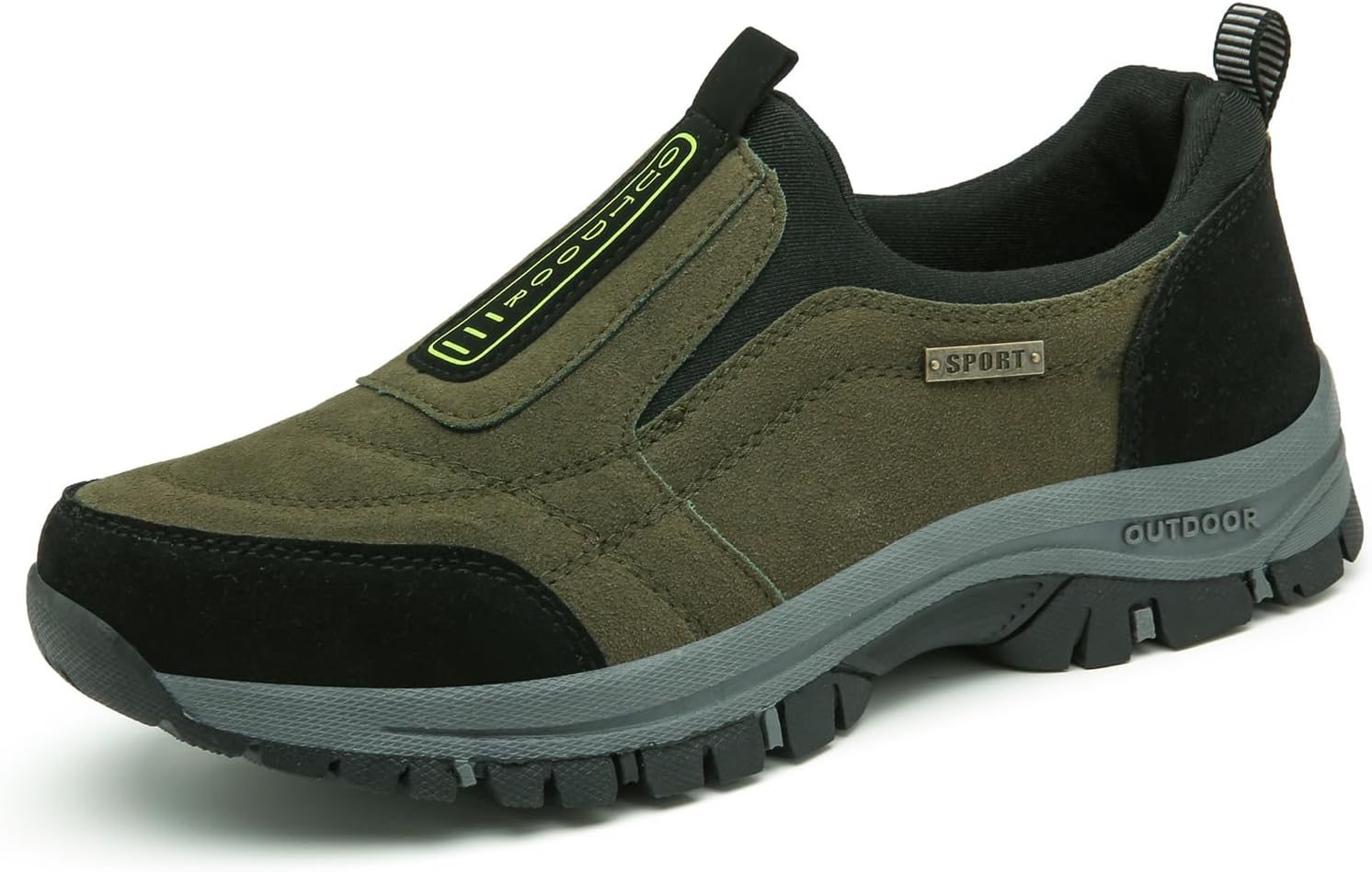 

Мужские походные кроссовки Удобные водонепроницаемые ортопедические обувь для ходьбы Без шнурков для активного отдыха He&Yingmin, зеленый