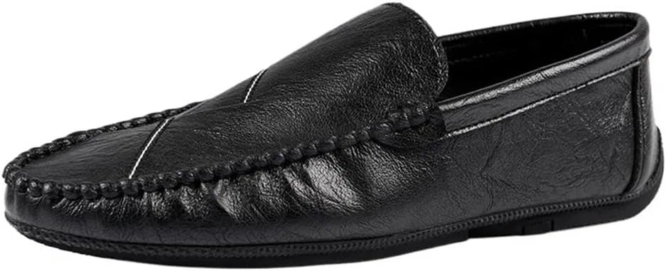 Лоферы кожаные Mens Leather Tuxedo Loafers, черный UOPYNE