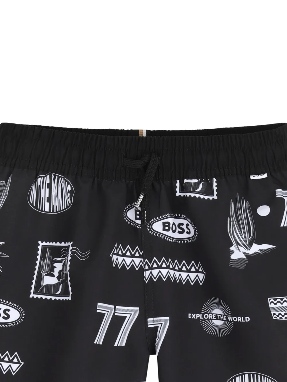 Плавки-шорты с эластичным поясом Boss Kidswear, черный — фото 3