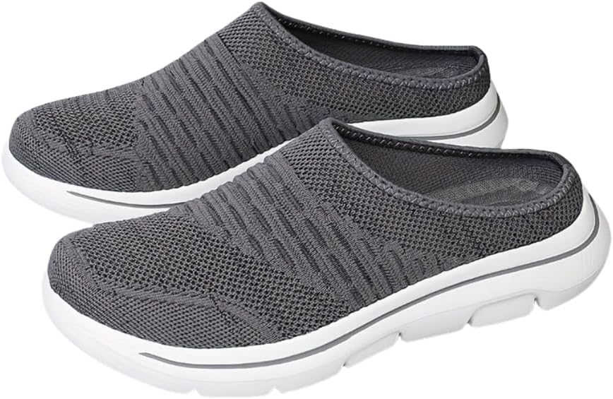 

Мужские дышащие мюли из сетки, модные слипоны с мягкой подошвой для повседневной носки Hhhchpm, темно-серый