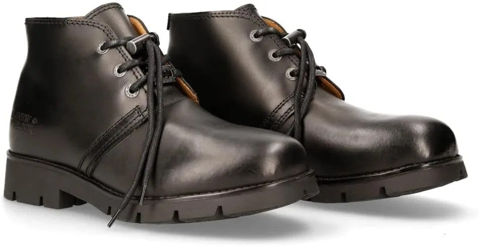 Ботинки унисекс NEW ROCK из черной кожи на шнуровке, размер M.RANGER042-S1