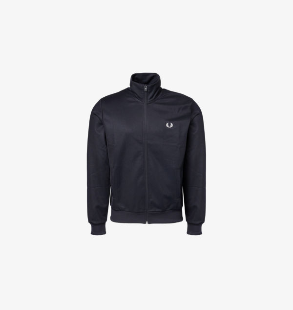 

Фирменная вышитая куртка прямого кроя из ткани Fred Perry, синий