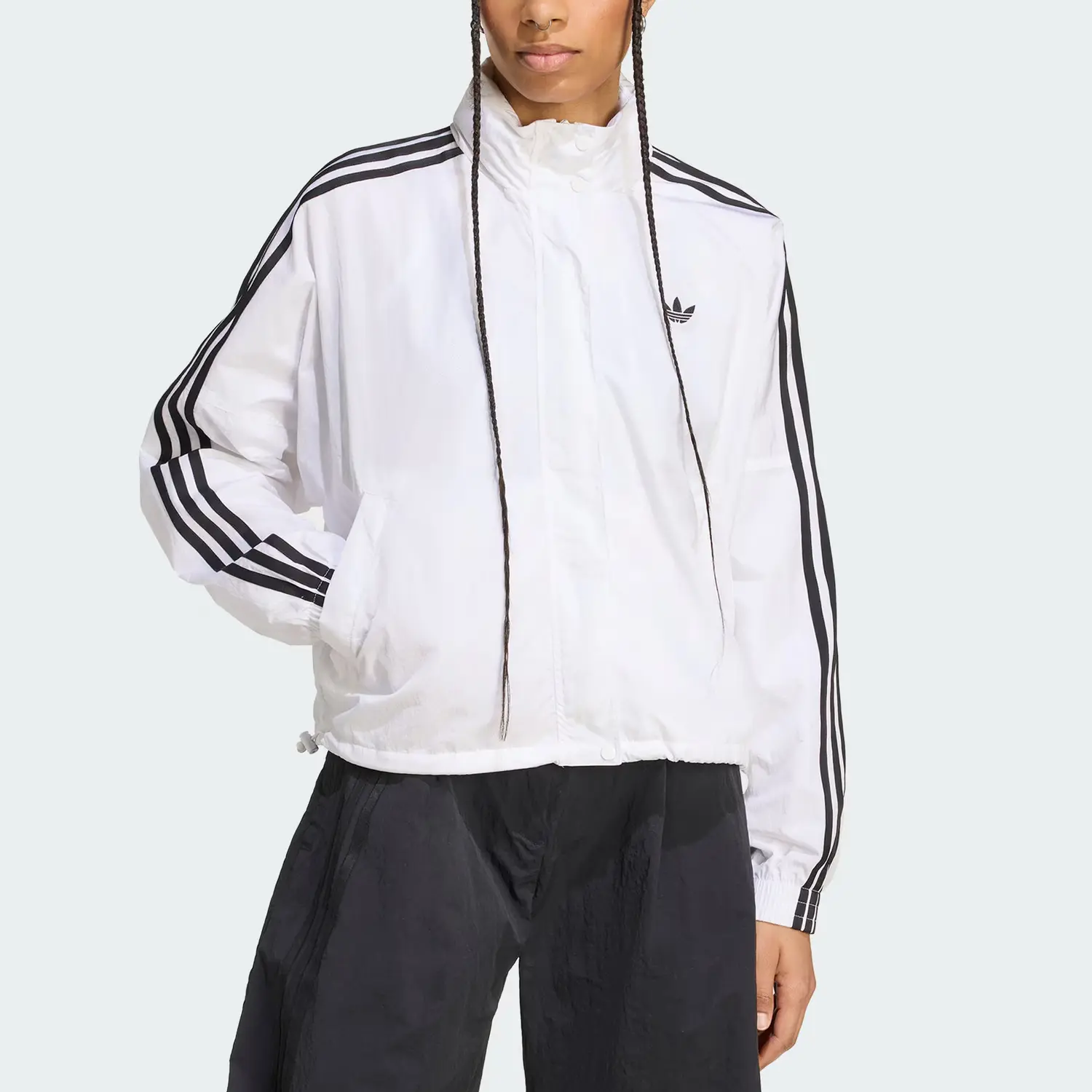 Adidas Originals Ветровка Adicolor SS25, White/Black — фото 2