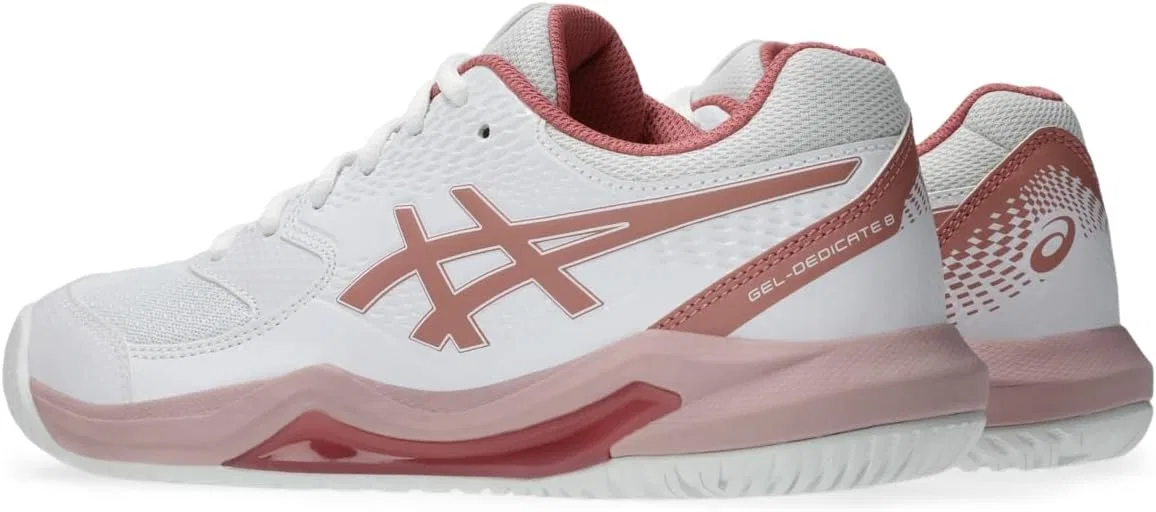 Кроссовки теннисные ASICS Gel-Dedicate 8, White/Rose Rouge — фото 3