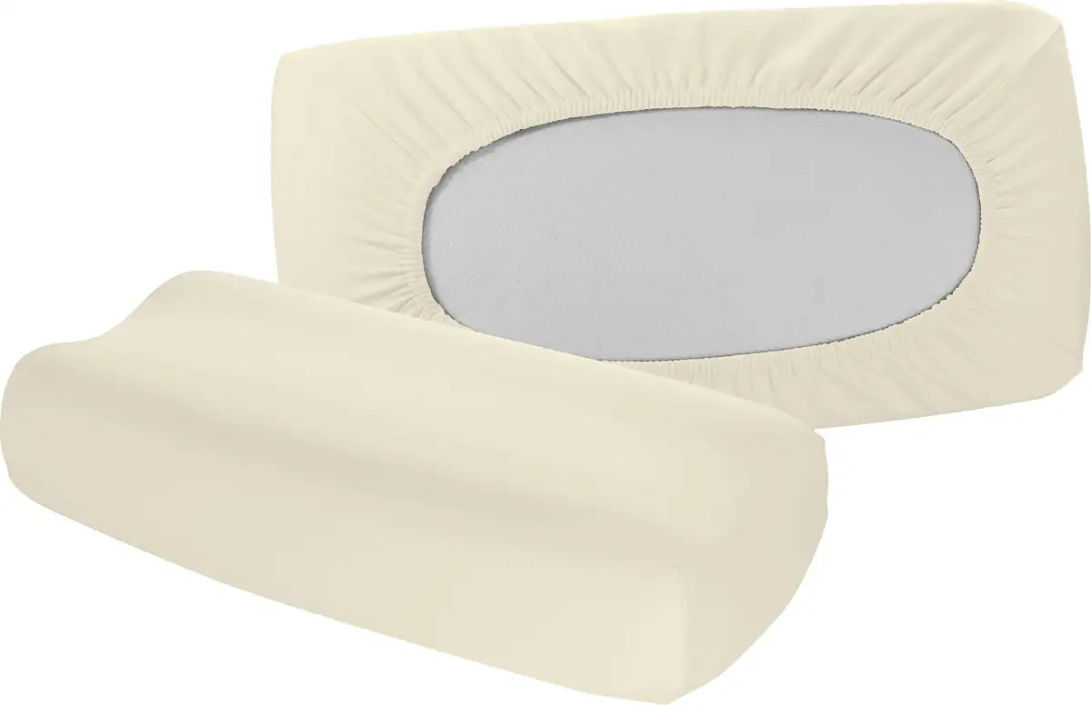 

Чехол на подушку fleuresse "Vital Comfort", (2 шт.), подушка для здоровья, эргономичная подушка, поддерживающая подушка, внешний материал: 96 % хлопок, 4 % эластан LYCRA, на резинке 60х40 см, цвет creme