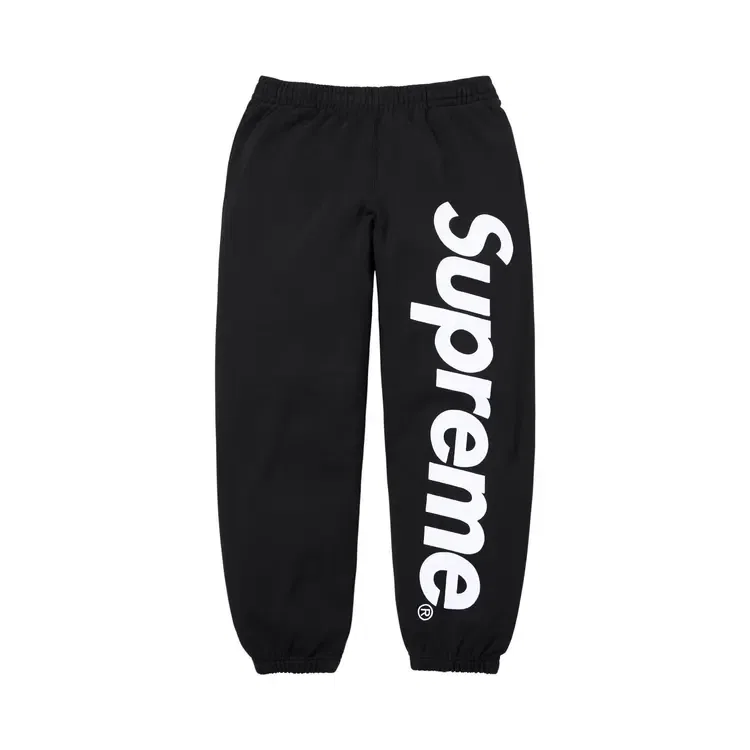 Спортивные штаны с атласной аппликацией Supreme, черный
