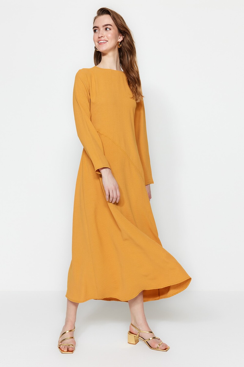 

Платье - Желтое - Shift Trendyol Modest, желтый