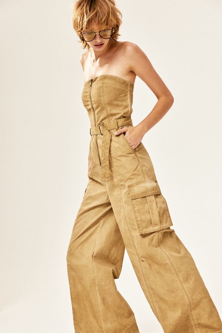 

Комбинезон-Бандо с поясом H&M, бежевый