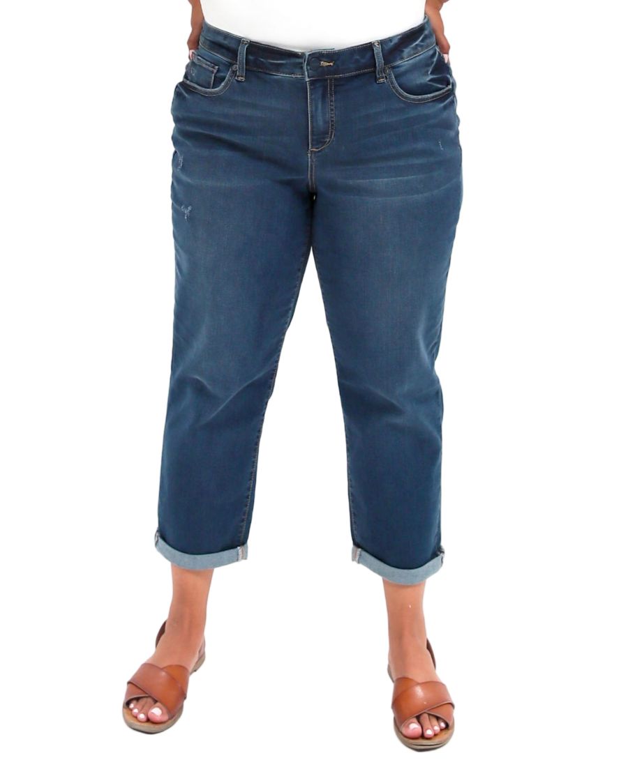 

Женские джинсы средней посадки в стиле бойфренд, модель Kennedi с подвернутыми штанинами SLINK Jeans, Wendy