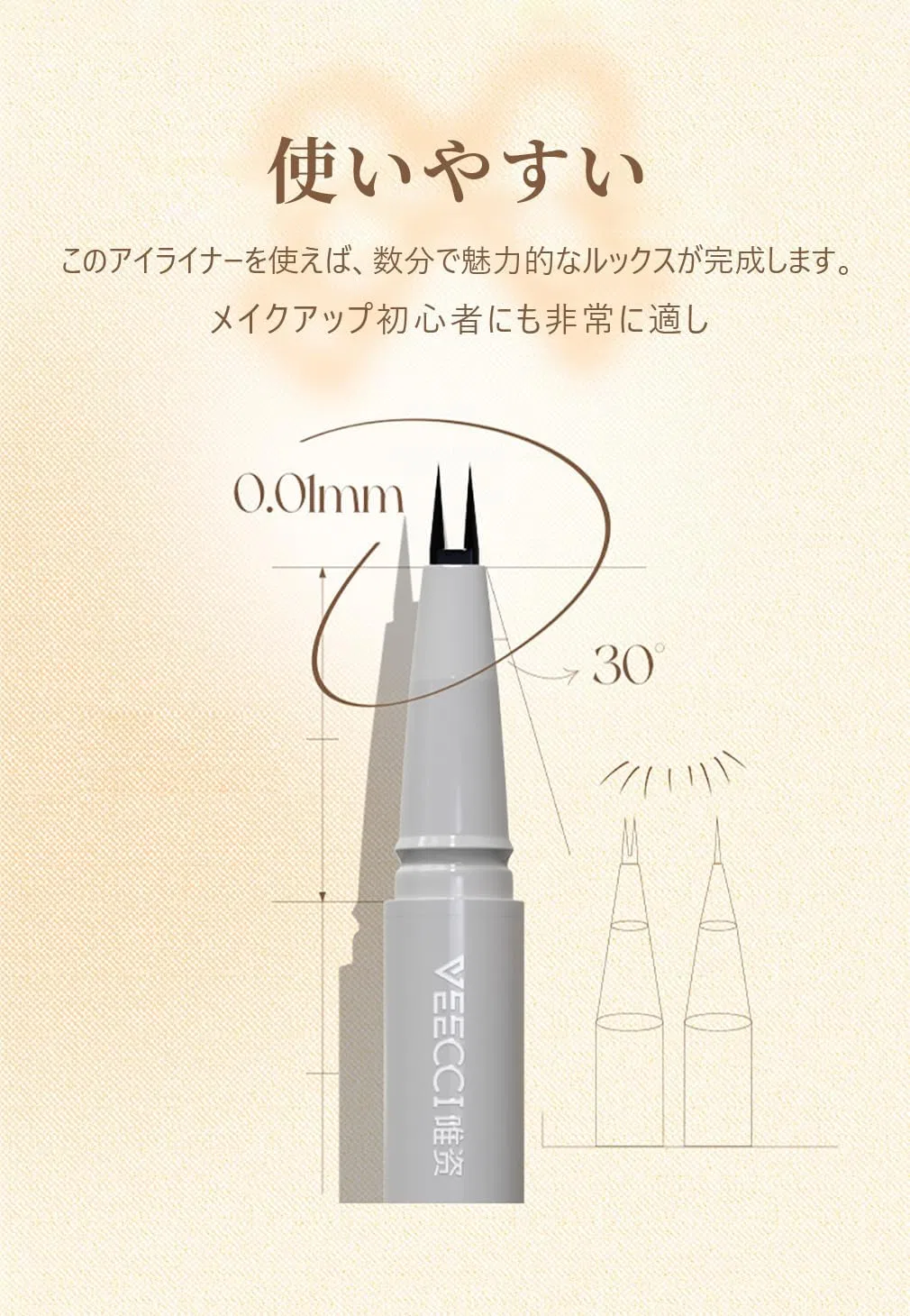 Подводка для глаз двойная водостойкая, 0.01 мм, Micho, #Y02 — фото 4