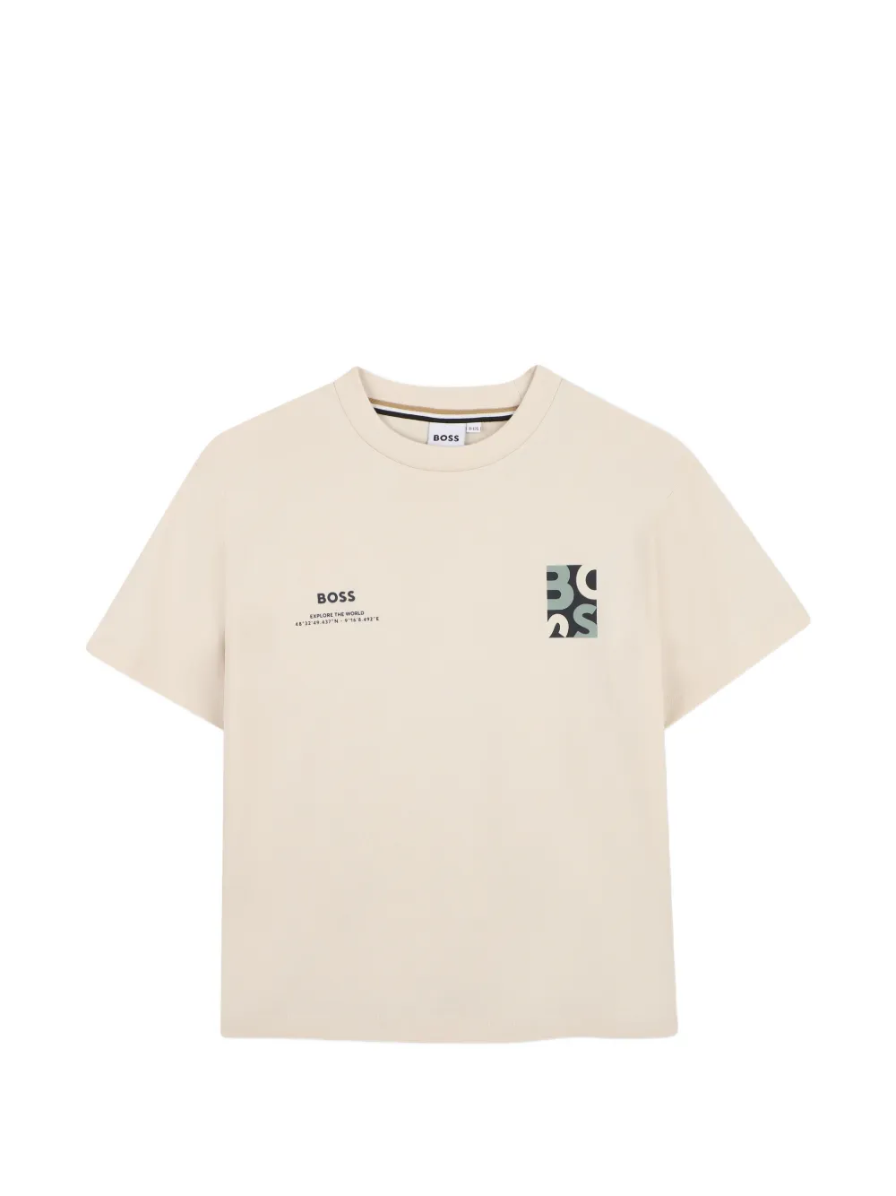 

Футболка с графичным принтом Boss Kidswear, бежевый