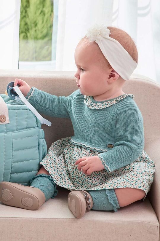

Хлопковое детское платье Mayoral Newborn, синий