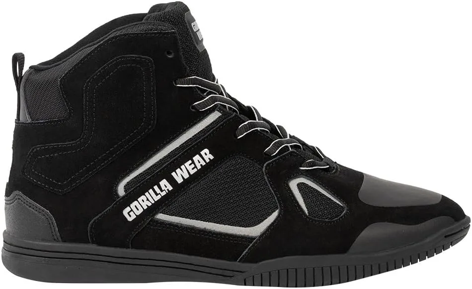 Кроссовки для бодибилдинга Gorilla Wear Troy High Tops - черно-серые - спортивные, повседневные, для тренировок, с логотипом, с подробным описанием, для мужчин