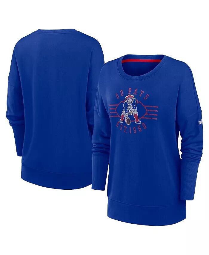 

Женский пуловер с надписью Royal New England Patriots Rewind Playback Icon Performance, толстовка Nike
