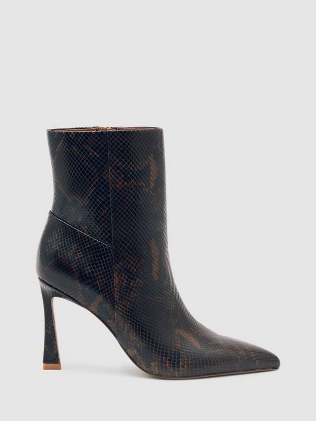 Кожаные ботильоны Carina на шпильке Reiss, Snake