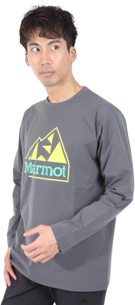

Мужская футболка с классическим логотипом и удлиненным рукавом Marmot, темно-серый
