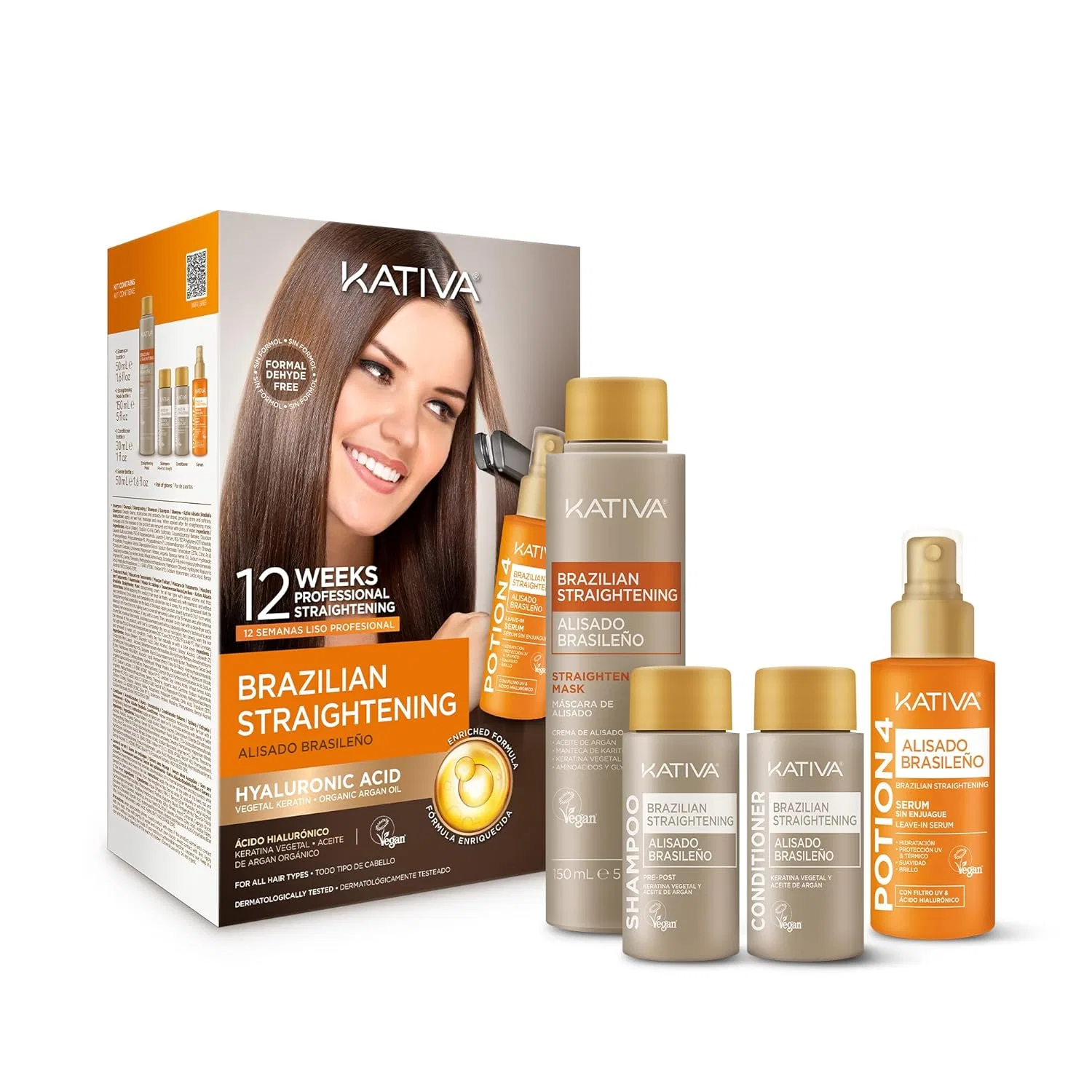 Набор для выпрямления волос «Brazilian Keratin» от KATIVA Kativa