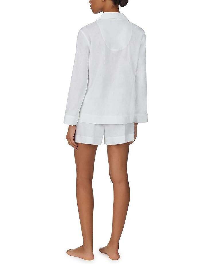 

Пижамный комплект LAUREN Ralph Lauren Long Sleeve Notch Collar Short PJ Set, белый