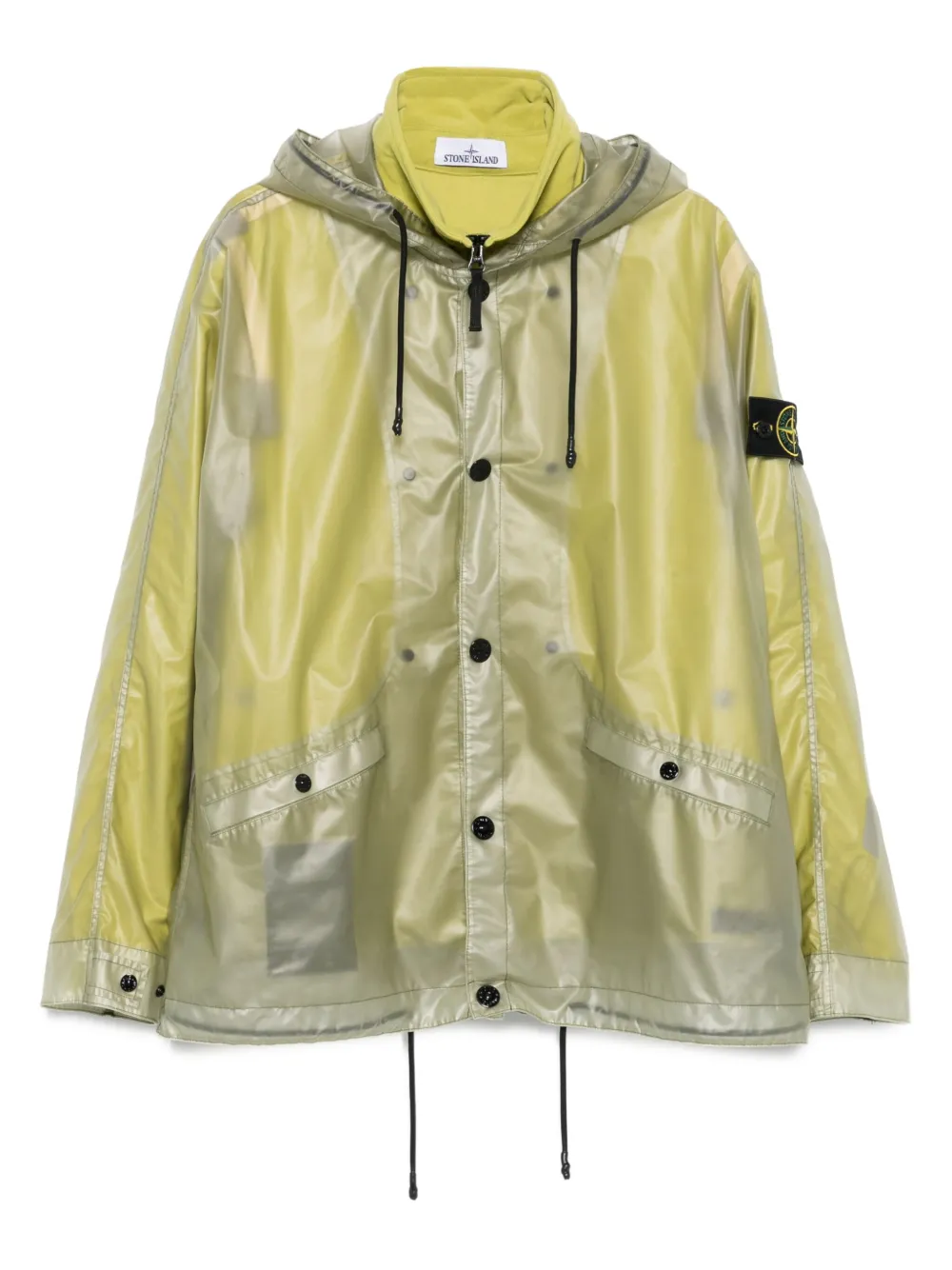 

Прозрачный плащ с капюшоном Stone Island, зеленый