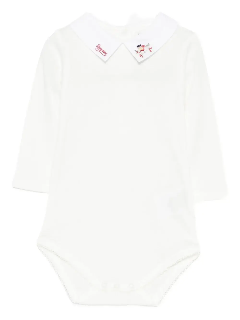 

Боди с воротником и вышивкой Bonpoint, белый