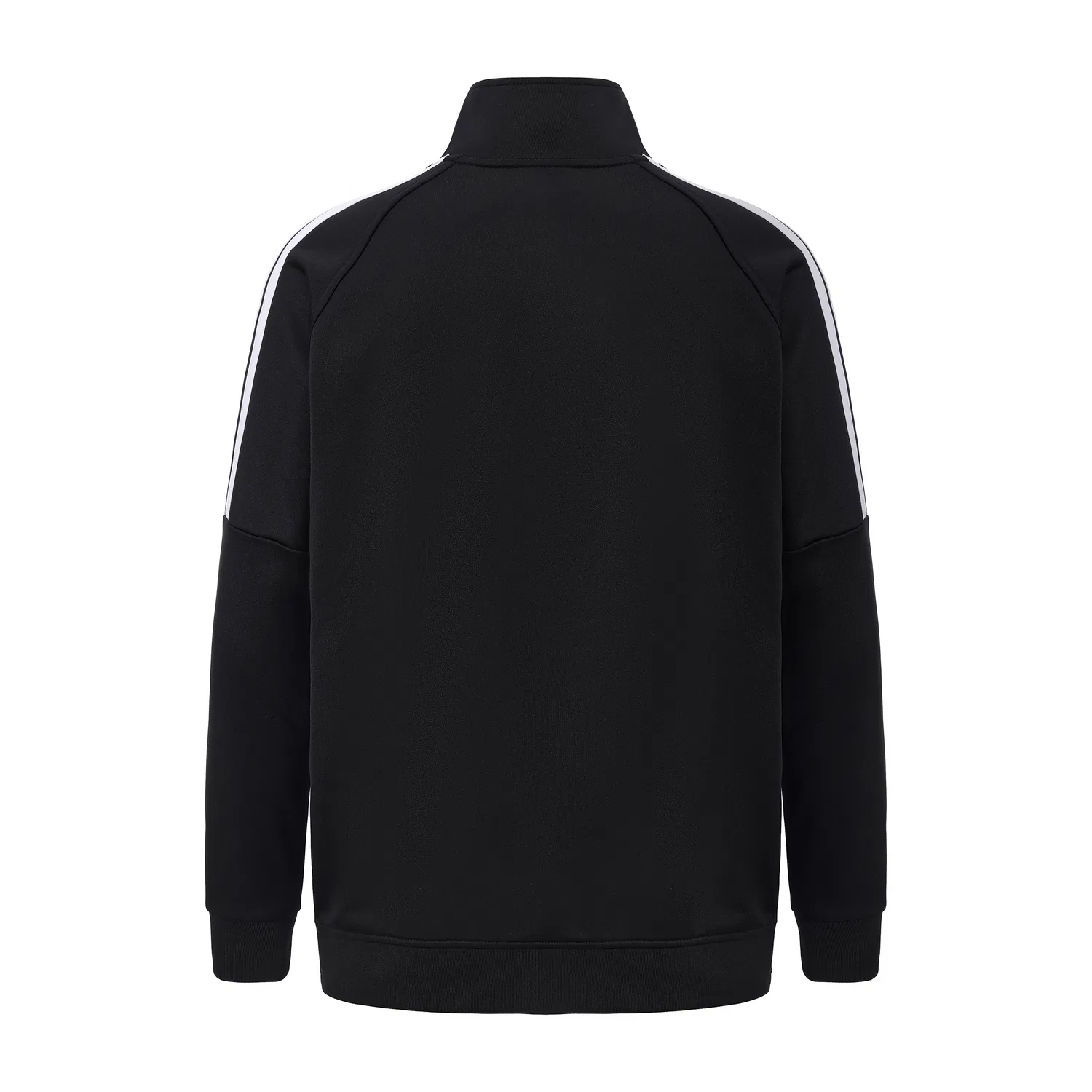 Куртка унисекс Black с белыми полосками, стойка, средняя посадка Adidas, Black with White Stripes — фото 3