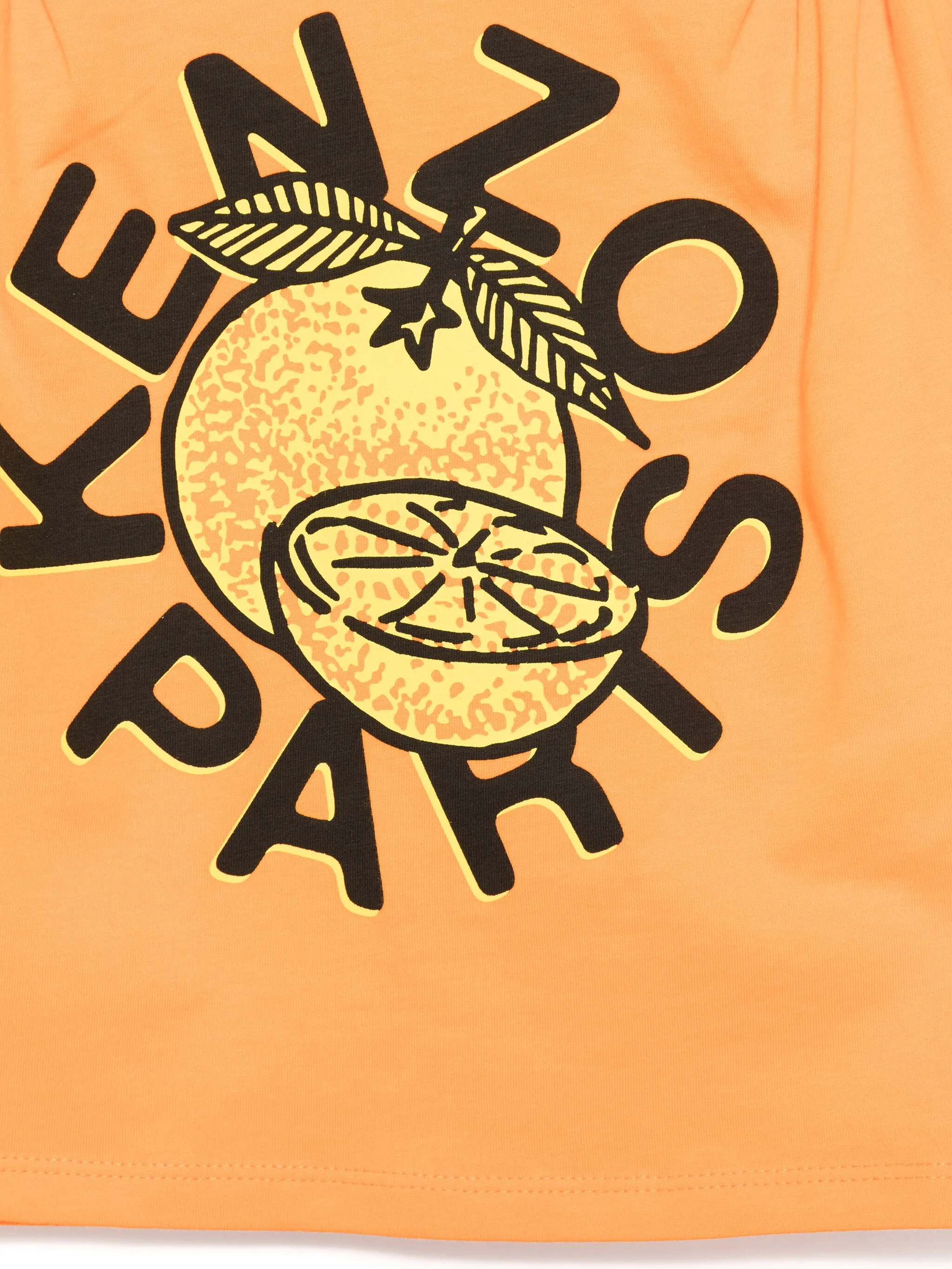 Футболка с графичным принтом Kenzo Kids, оранжевый — фото 3