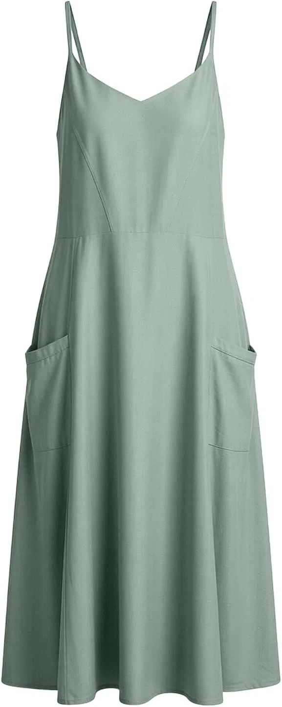 Платье макси с контролем живота, короткий рукав, богемная марля, Mint Green — фото 4
