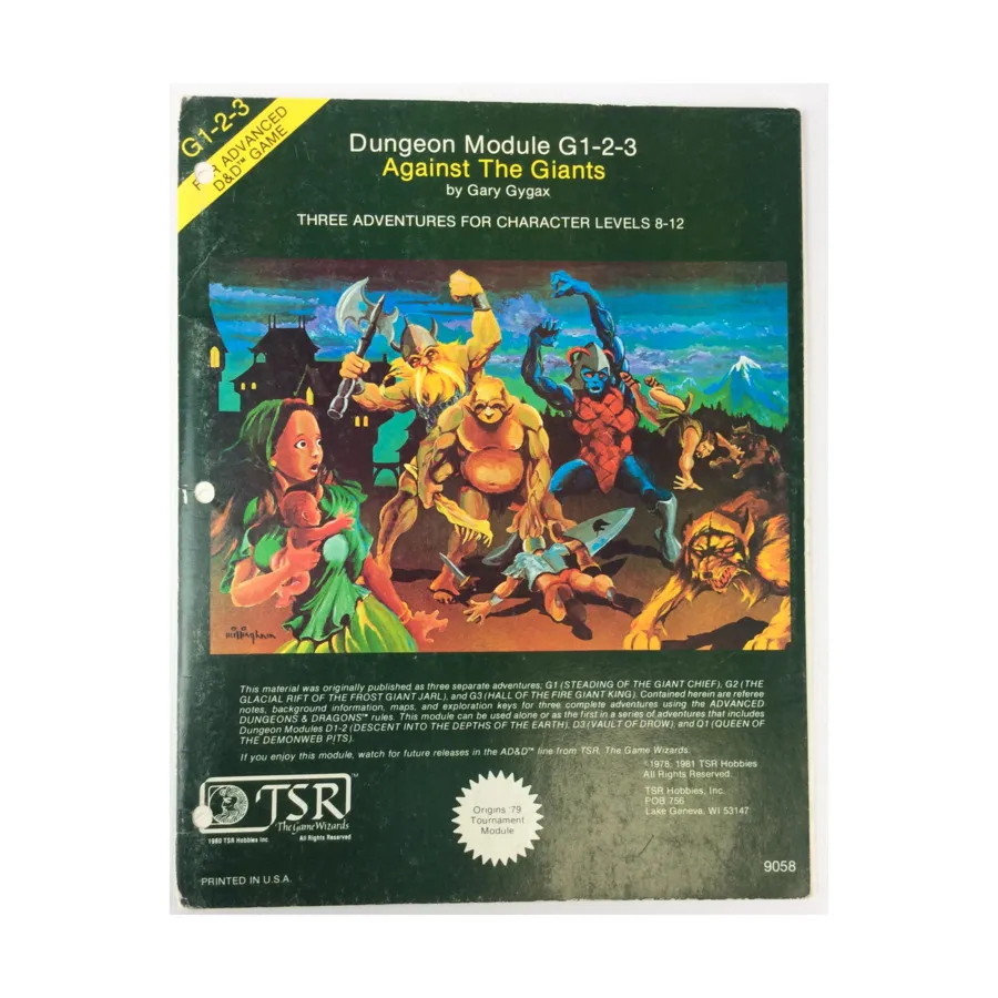 

Модуль Against the Giants (2nd Printing), Advanced Dungeons & Dragons (1st Edition) - Modules & Adventures - D, G & Q Series