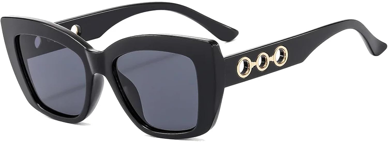 

Солнцезащитные очки с защитой от УФ-излучения UV400 | Черные линзы "кошачий глаз" | для женщин и мужчин, для занятий спортом на открытом воздухе и вождения DSVIGF, Black