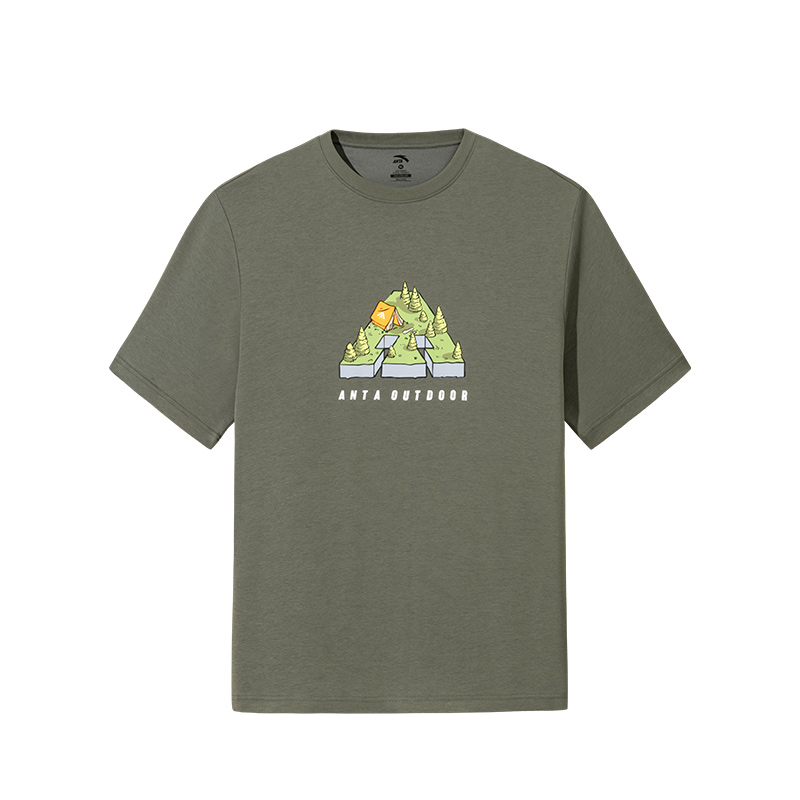 

ANTA Футболка мужская Outdoor Collection выстиранная морская водоросль green, Зеленый, ANTA Футболка мужская Outdoor Collection выстиранная морская водоросль green