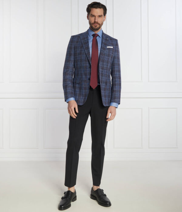 Шерстяная куртка h-hutson-233 Slim fit Boss, синий — фото 2