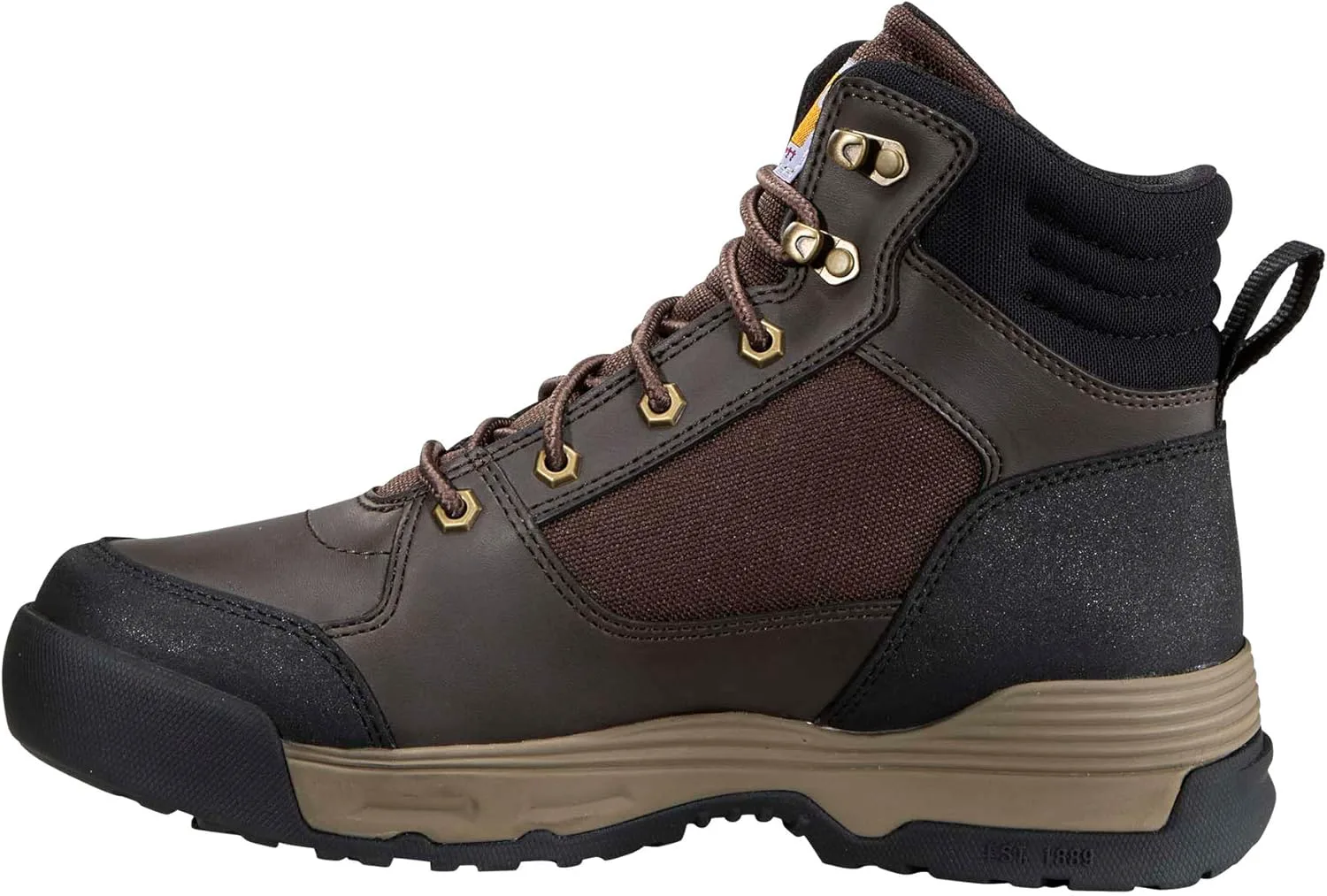 Мужские рабочие ботинки Carhartt Force Hd 6" из кожи и ткани для промышленного использования, темно-коричневый — фото 4