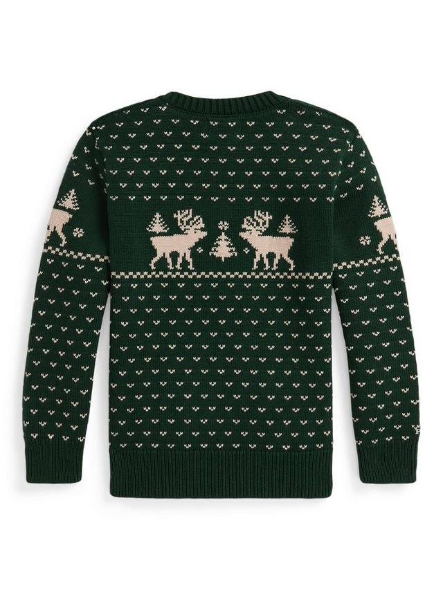 Детский рождественский свитер Fair Isle из шерстяной смеси Ralph Lauren, Green Combo — фото 2