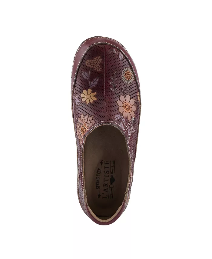 L'Artiste Women's Libora-Delite Роспись Вручную Кожаные Цветочные Слипоны Со Съемной Стелькой L'Artiste, красный — фото 3