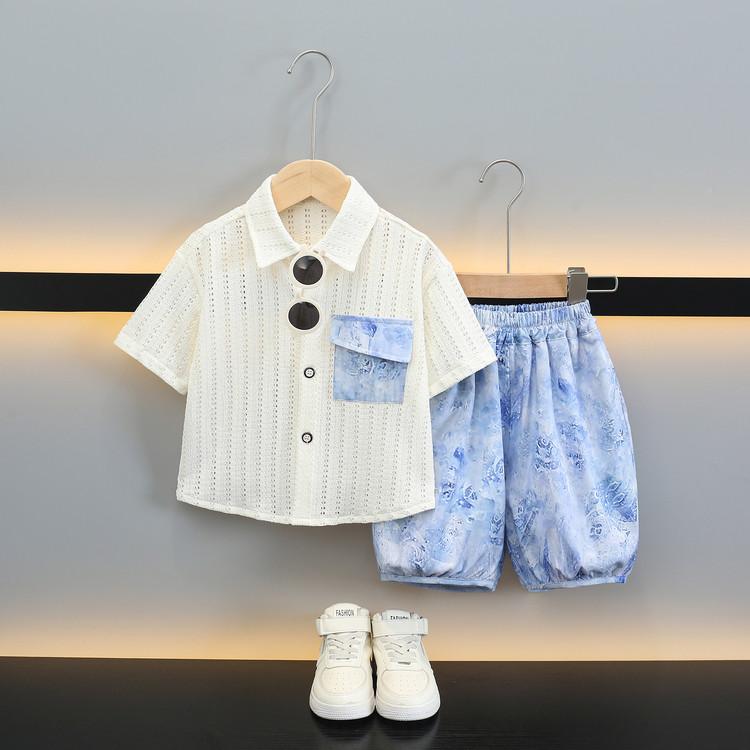 Детская спортивная одежда с лацканами Pre school Casual Sportswear Lapel Moderate Short PROTECTCAMEL, two-piece set — фото 3