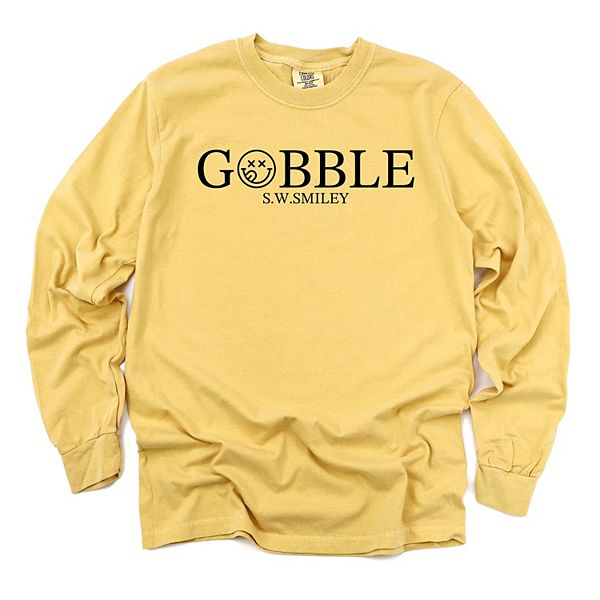 

SWSmiley gobble футболка с длинным рукавом и принтом, окрашенная в стиле garment dyed Simply Sage Market, Mustard