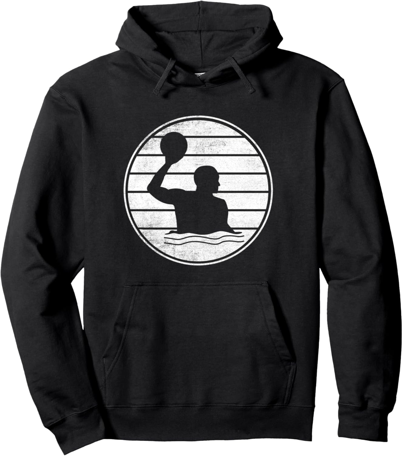 

Худи в стиле ретро для игрока в водное поло Waterpolo Game Water Polo Player, черный