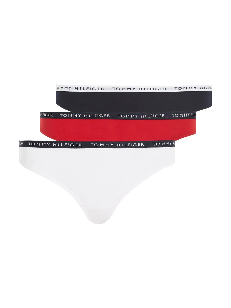 

Трусы Tommy Hilfiger Underwear (3 шт.), с узкими манжетами с логотипом, синий