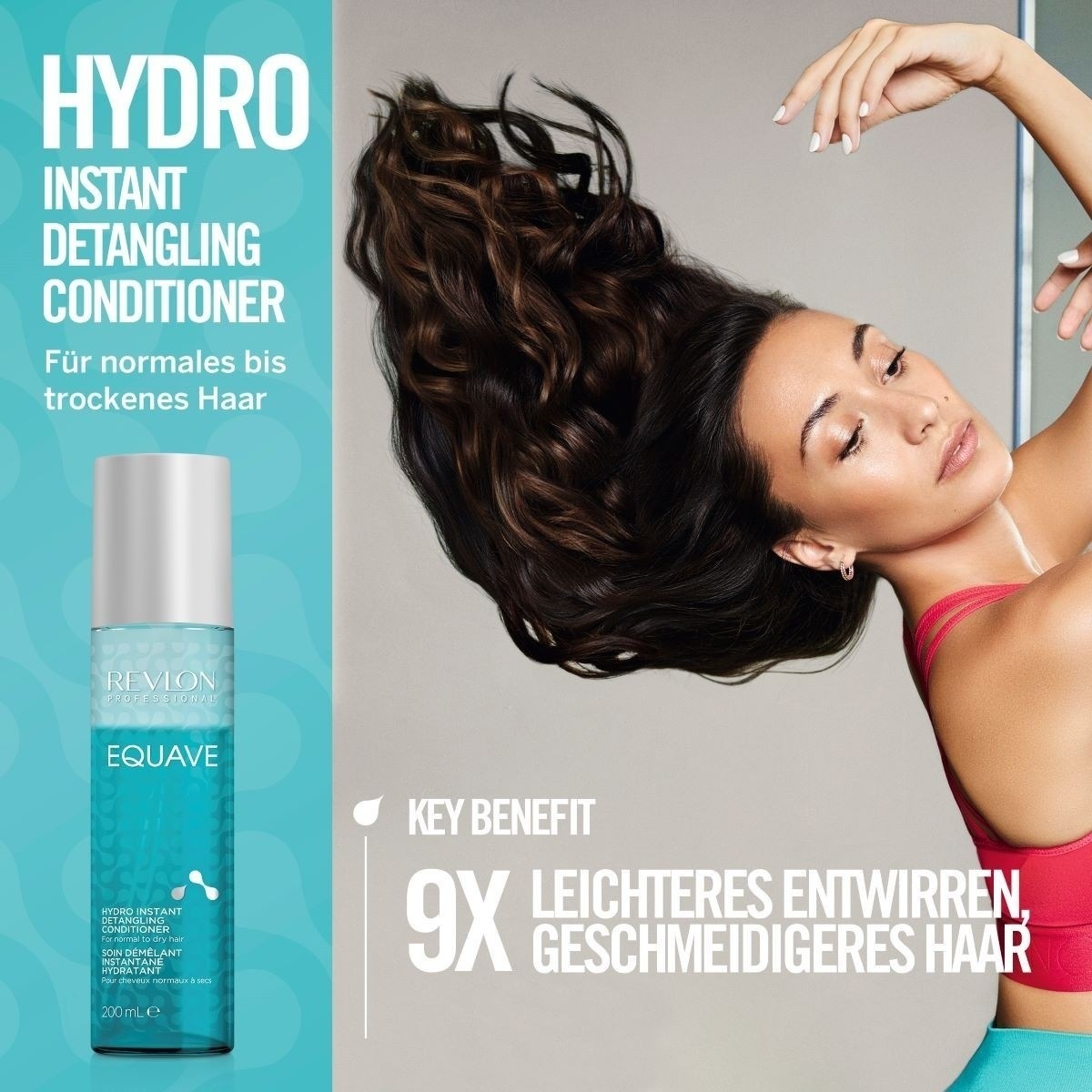 Кондиционер для волос equave hydro instant detangling conditioner - normales bis trockenes haar Revlon Professional, объем 200 мл — фото 4
