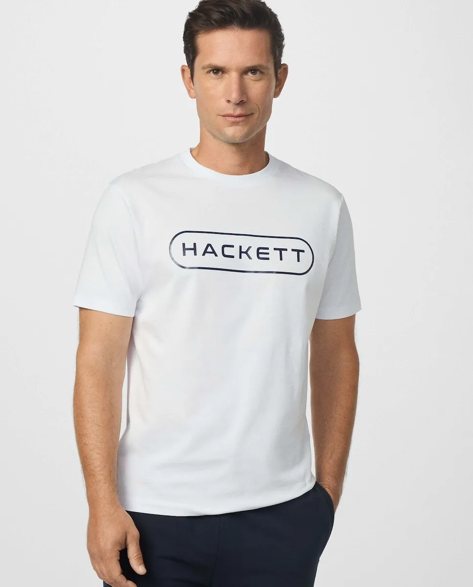 

Мужская футболка с классическим логотипом Hackett, белый