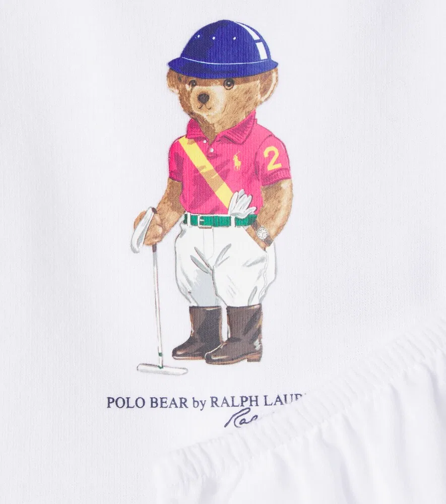 Комплект из панталон и платья для малыша Поло Polo Ralph Lauren Kids, белый — фото 3