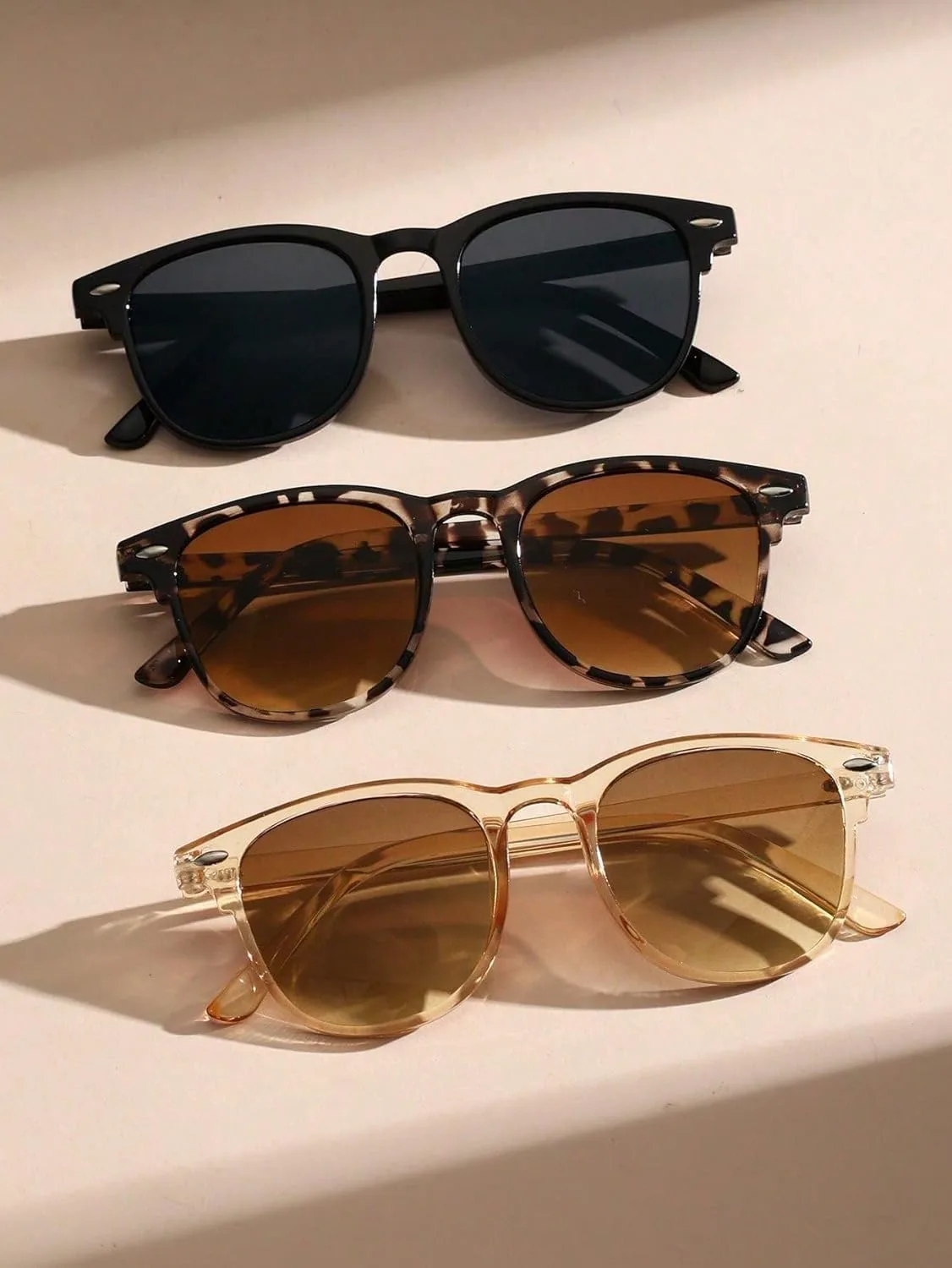 

Набор из 4 пастельных круглых солнцезащитных очков — цветные пластиковые очки с защитой от УФ-излучения UV400 для женщин, летние модные аксессуары ENSARJOE, 1pc-black