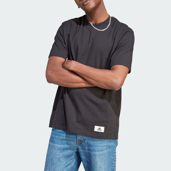 Футболка adidas Lounge Tee 'Black', черный — фото 2