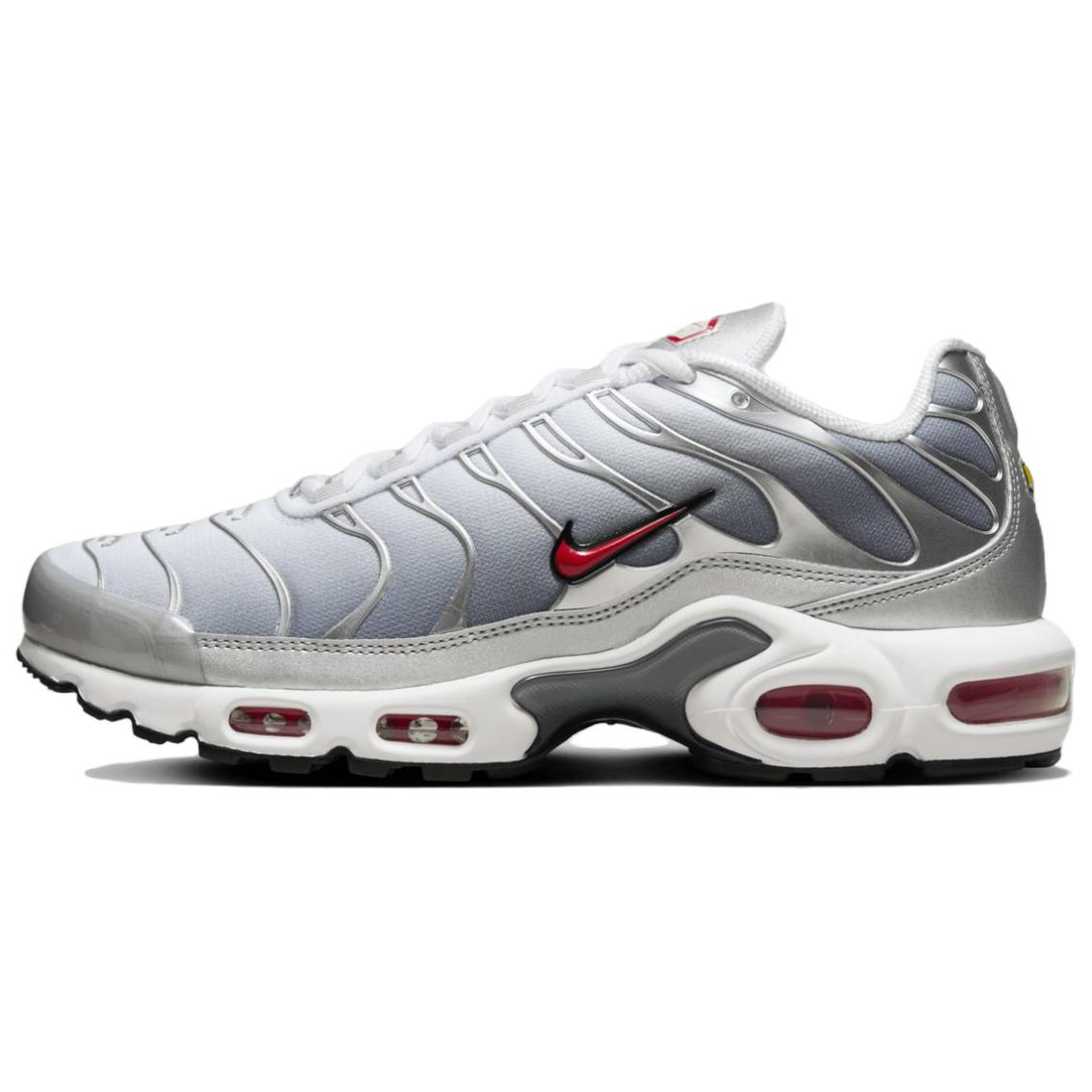 

Nike Кроссовки Air Max Plus устойчивые к истиранию низкие повседневные беговые унисекс серо-красные, цвет Gray Red