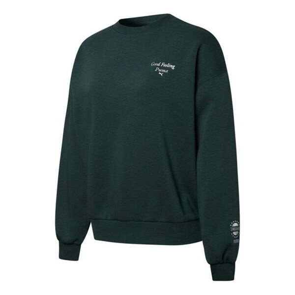 

Свитер logo wellness club crewneck sweatshirt 'dark green' Puma, зеленый