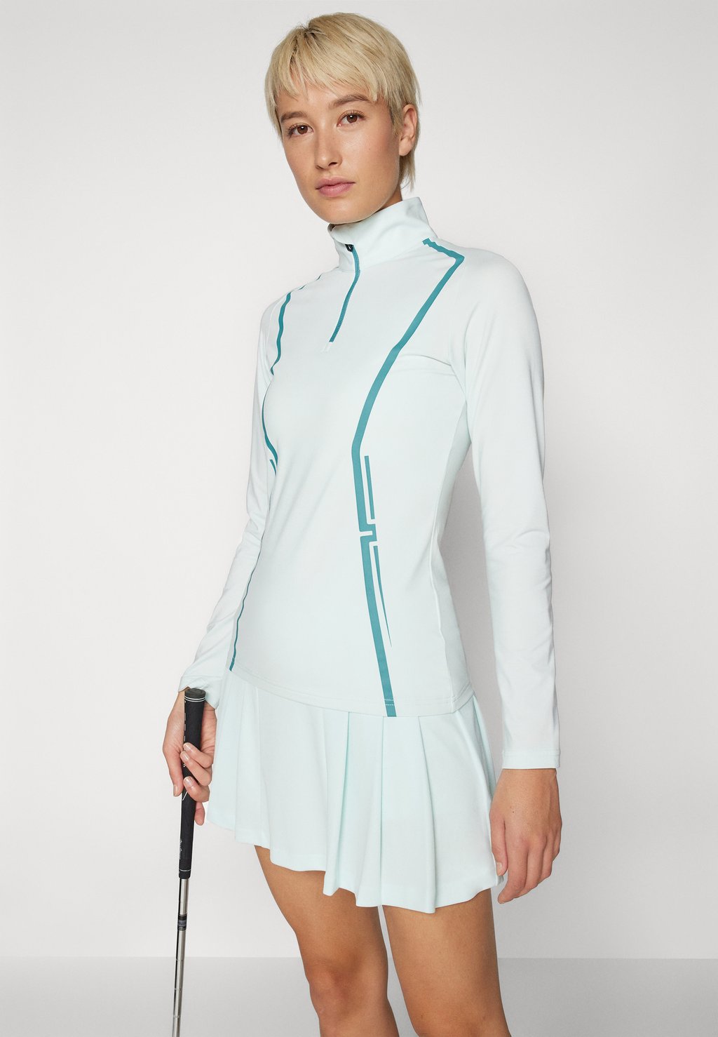 

Топ с длинными рукавами LINA QUARTER ZIP MID LAYER J.LINDEBERG Sports, бирюзовый