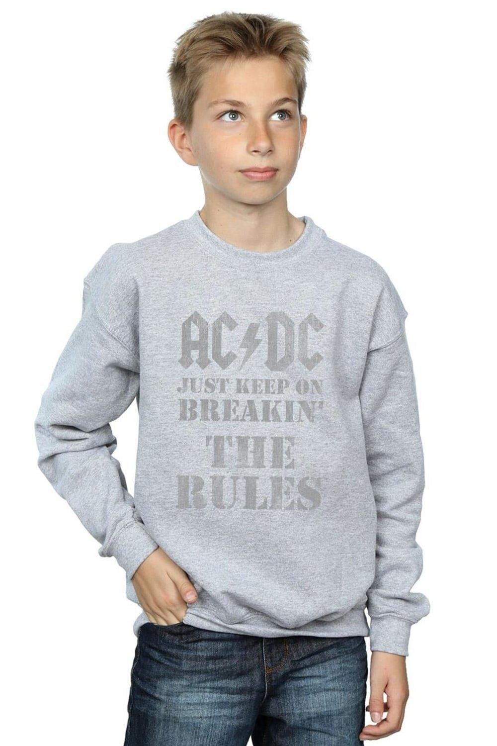 

Толстовка «Просто продолжай нарушать правила» AC/DC, серый