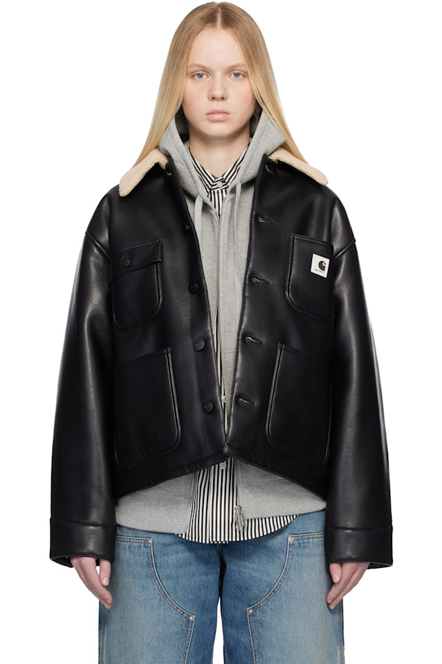 

Carhartt Work In Progress Черная куртка из искусственной кожи Shepton OG Michigan