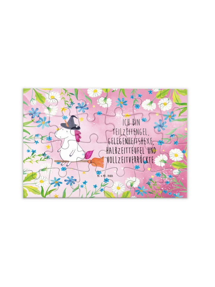 

Mr. & Mrs. Panda Головоломка «Единорог-ведьма» с надписью, выполненная в пастельно-красных тонах