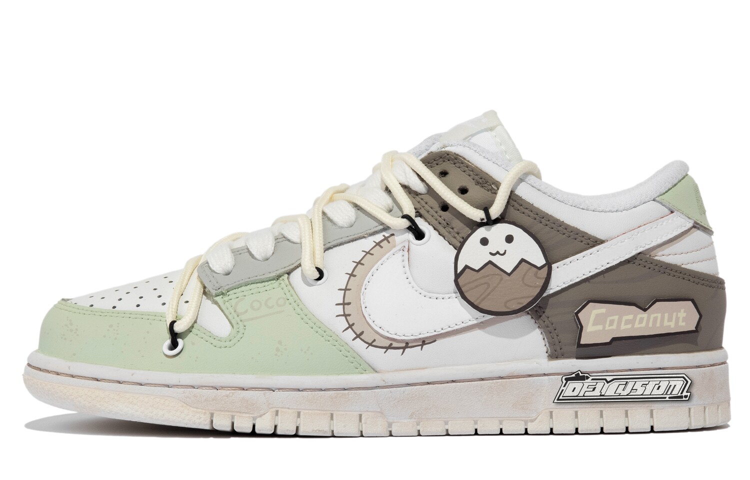 

Кроссовки Nike Dunk Skateboarding Shoes Men Low-top Brown/green/white, коричневый